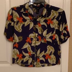 Button down crop top